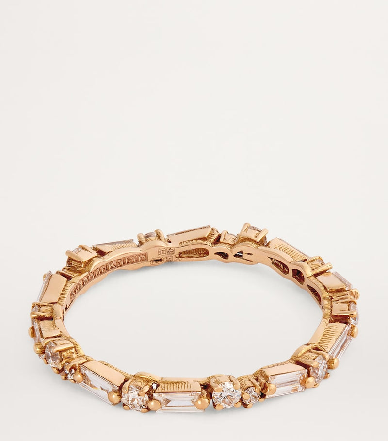 Suzanne Kalan rose gold eternity ring with diamonds, imported from the UK