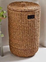 Next Dark Natural Seagrass Slimline Laundry Basket- Buy online at McGrocer