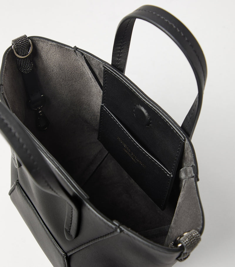 Brunello Cucinelli BC Duo mini calfskin tote bag, imported from the UK