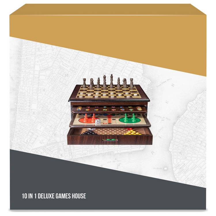 Argos Home 10 in 1 Games House wooden board games set, UK version