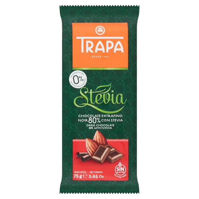 Trapa Dark Chocolate 80% with Stevia 75g GOODS M&S