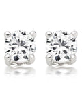Sterling silver cubic zirconia stud earrings 4mm (British brand)
