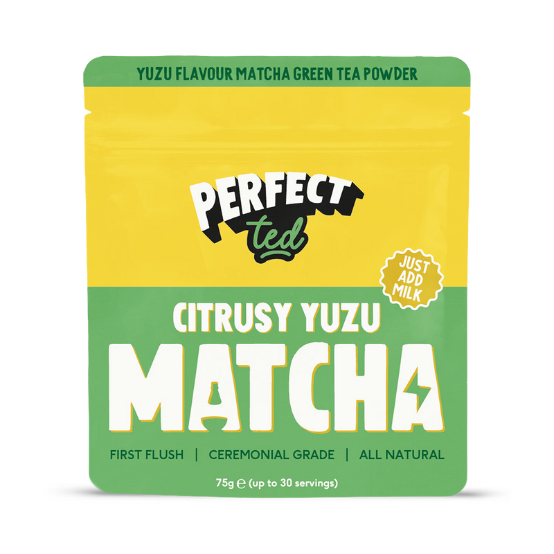 PerfectTed citrusy yuzu matcha tea powder 75g, imported from the UK