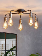 Next Black Brooklyn 5 Light Flush Ceiling Light- Buy online at McGrocer