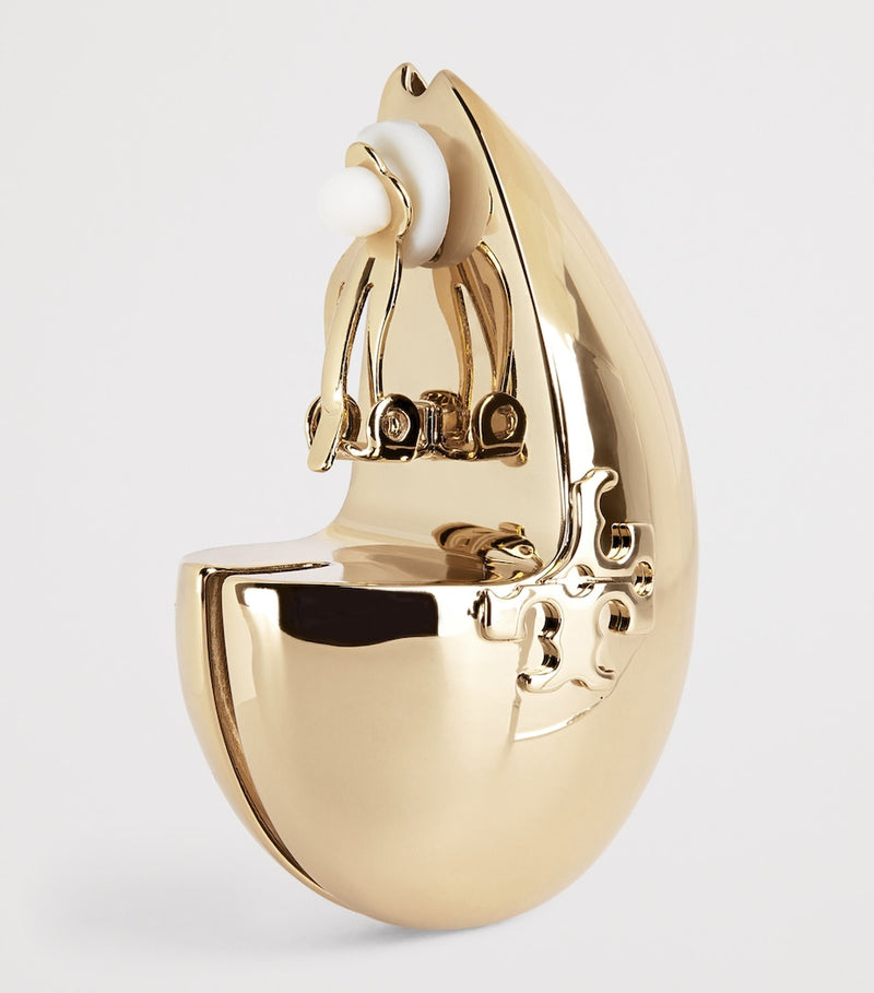Tory Burch Wave earrings gold plated brass, UK version