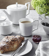 Harrods Fine Bone China Cereal Bowl with Embossed Geometric Print 15cm- Buy online at McGrocer