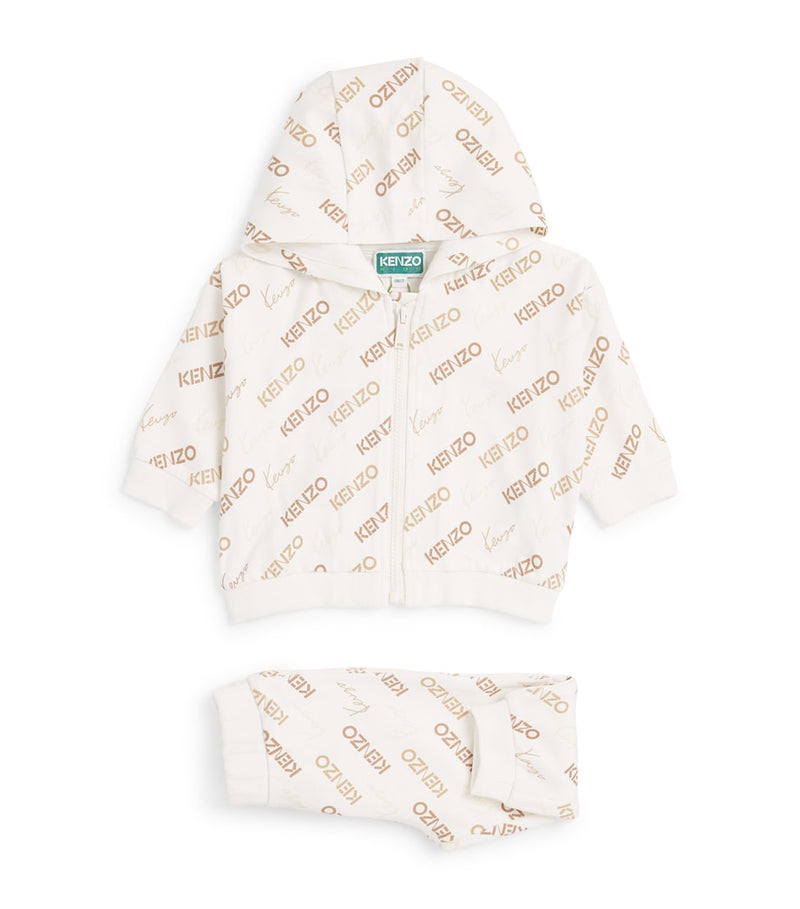 Kenzo kids cotton zip-up hoodie and sweatpants set for ages 6 months to 4 years, UK version