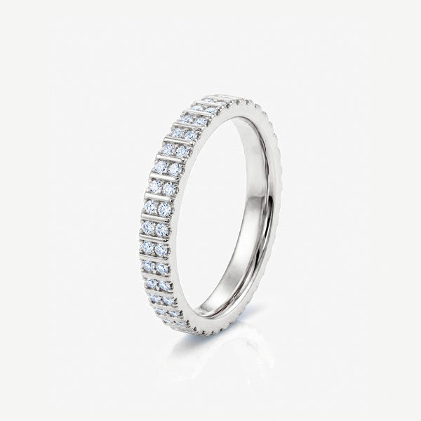 MUCHV silver stacking ring with cubic zirconia, UK version