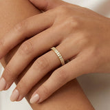 MUCHV silver stacking ring with cubic zirconia, UK version