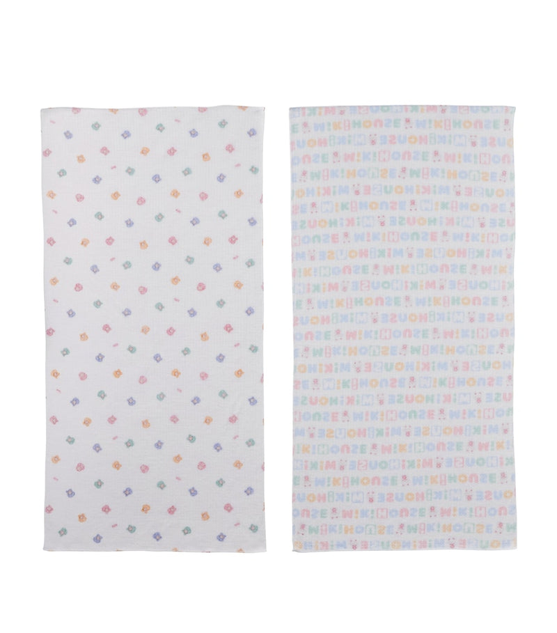 Miki House set of 2 cotton towels 70cm x 35cm, imported from the UK