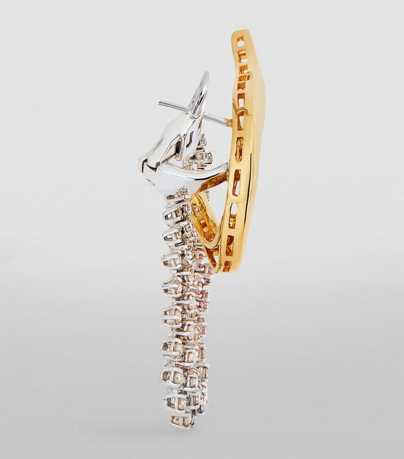 Yeprem Golden Strada earrings in 18kt yellow gold with diamonds - British product