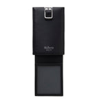 Mulberry calfskin leather luggage tag with gold foil stamp, imported from the UK