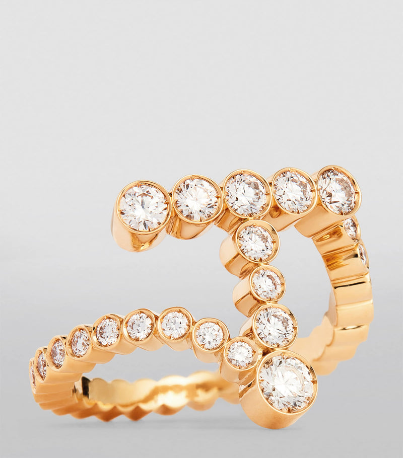 Sophie Bille Brahe Ensemble 'T' ring yellow gold diamonds, imported from the UK