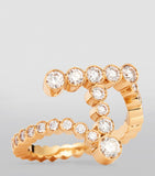 Sophie Bille Brahe Ensemble 'T' ring yellow gold diamonds, imported from the UK