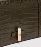 Malone Souliers croc-embossed May clutch bag, imported from the UK