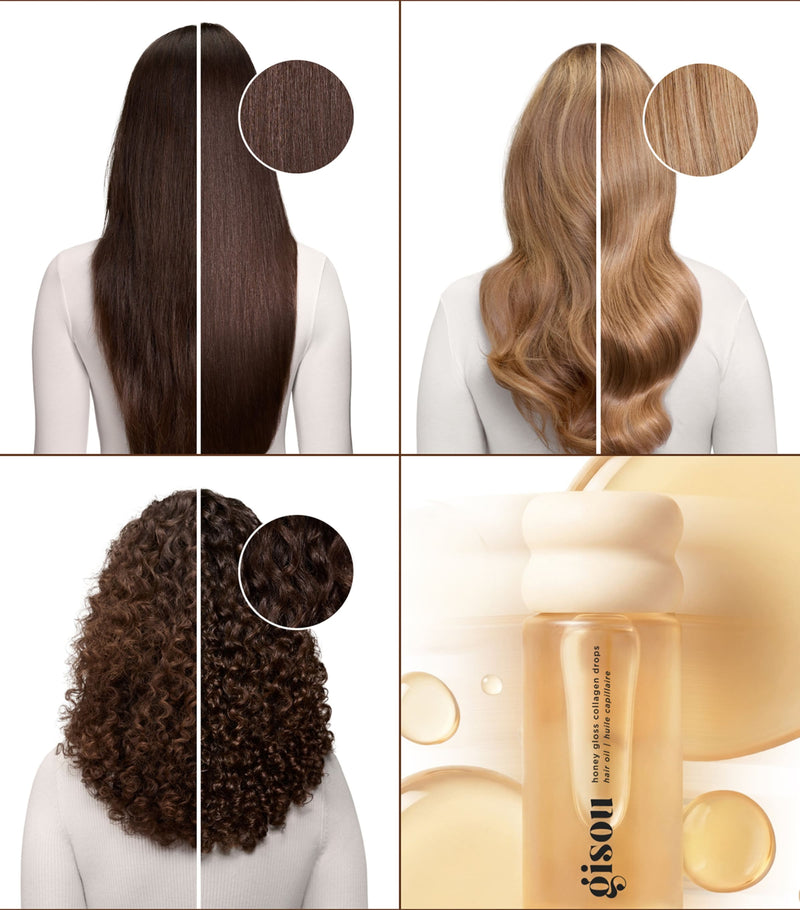 Gisou Honey Gloss Collagen Drops hair oil 20ml, UK version