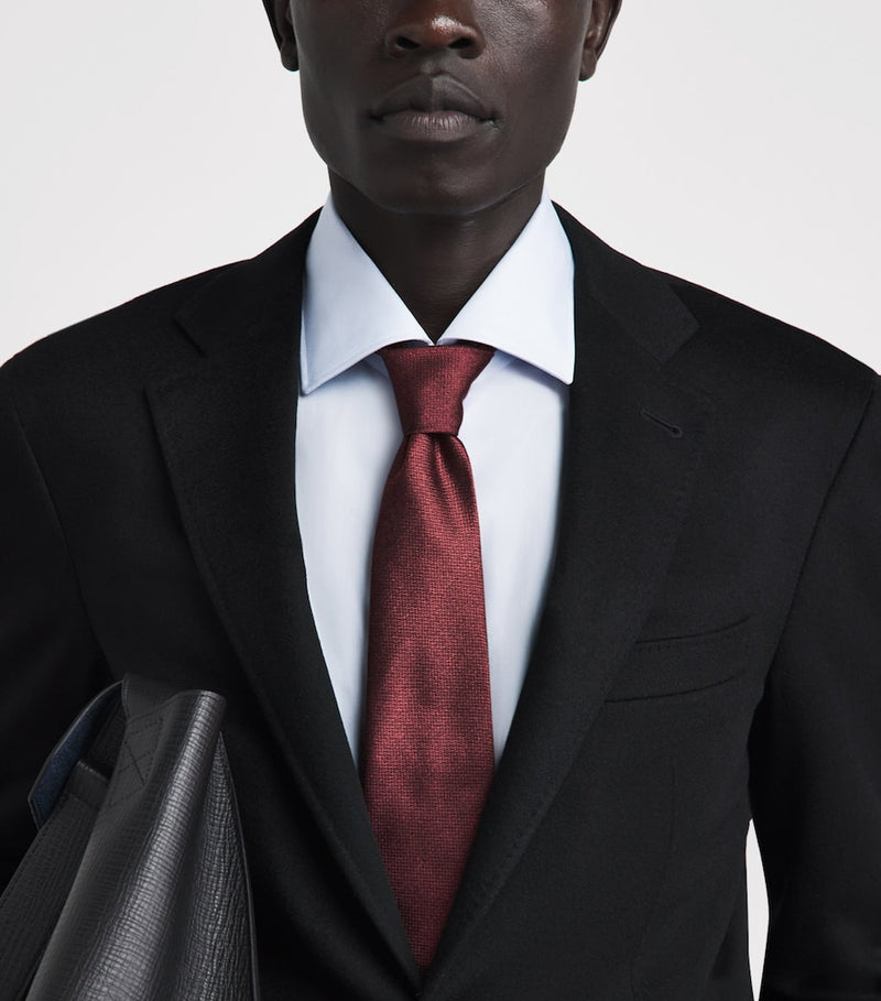 Canali silk diagonal weave tie 8cm width, imported from the UK