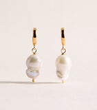 Hermina Athens hoop earrings gold-plated freshwater pearl - British product