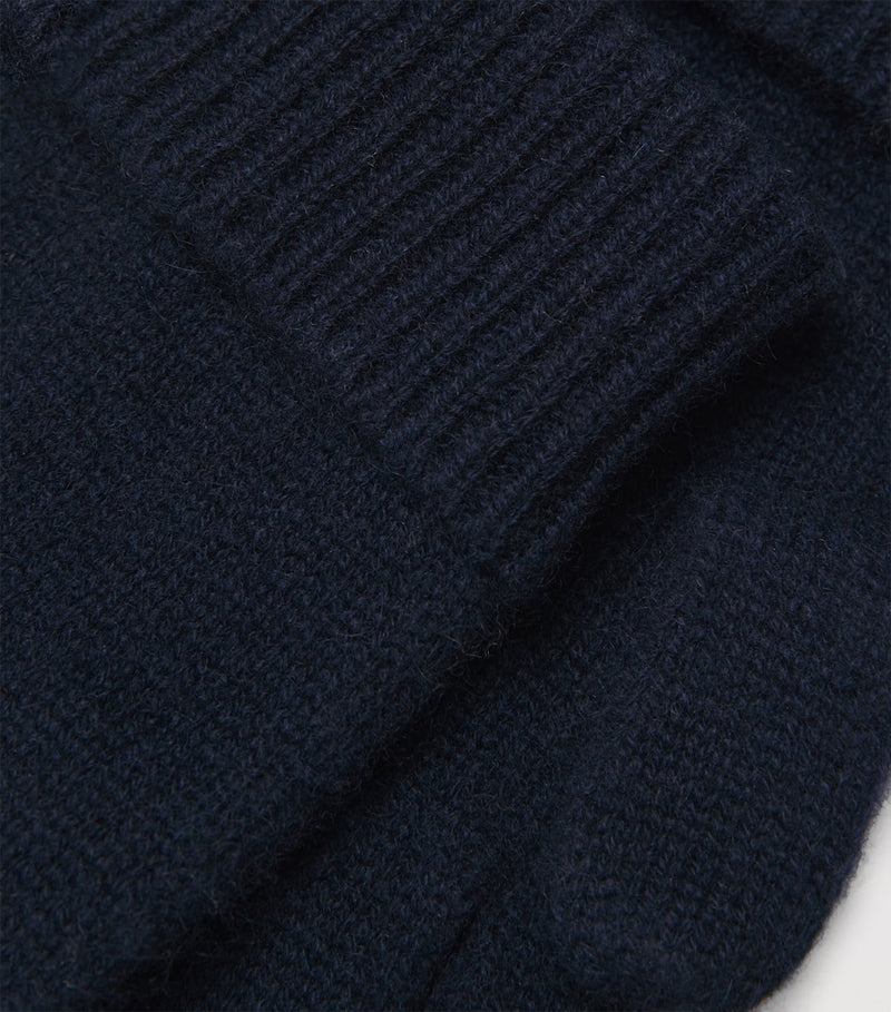 Harrods cashmere gloves with rib-knit detailing, made in Scotland, UK version