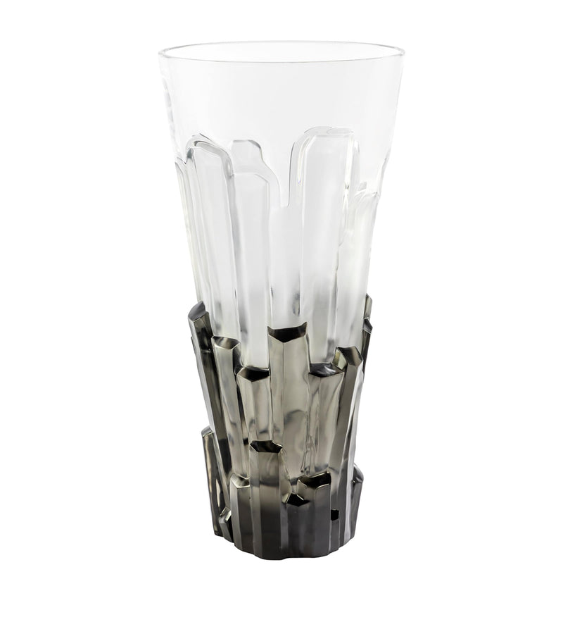 Lalique crystal Basalte vase 46cm, UK version