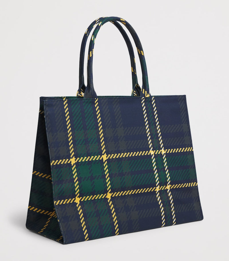 Harrods tartan zipped tote bag, UK version