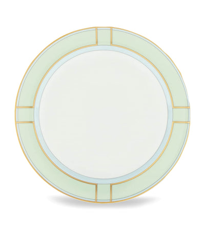 Harrods Hand-Decorated Porcelain Side Plate in Green 24cm Diameter- Buy online at McGrocer