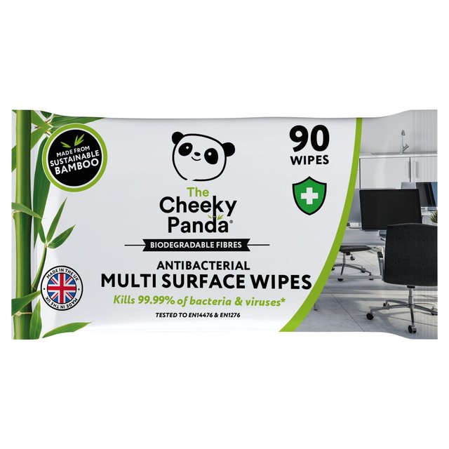 The Cheeky Panda 100% Bamboo Antibacterial Multi Surface Wipes 90 per pack GOODS M&S