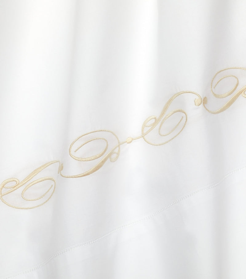 Pratesi embroidered cotton king flat sheet 275cm x 275cm, imported from the UK