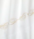 Pratesi embroidered cotton king flat sheet 275cm x 275cm, imported from the UK