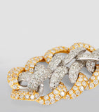 SHAY white yellow gold diamond pavé link ring (British brand)