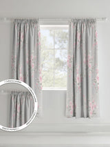 Next Catherine Lansfield Grey Canterbury Floral Pencil Pleat Curtains 168cm x 183cm- Buy online at McGrocer