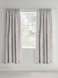 Catherine Lansfield grey floral pencil pleat curtains, UK version