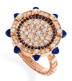 Marli New York rose gold diamond lapis lazuli ring - British product