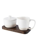 Artisan Street white sugar bowl and milk jug creamer set - British product