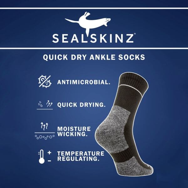 Sealskinz Solo QuickDry breathable ankle socks unisex (British brand)