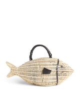 Harrods STAUD Wicker Cleo Fish Top-Handle Bag- Buy online at McGrocer