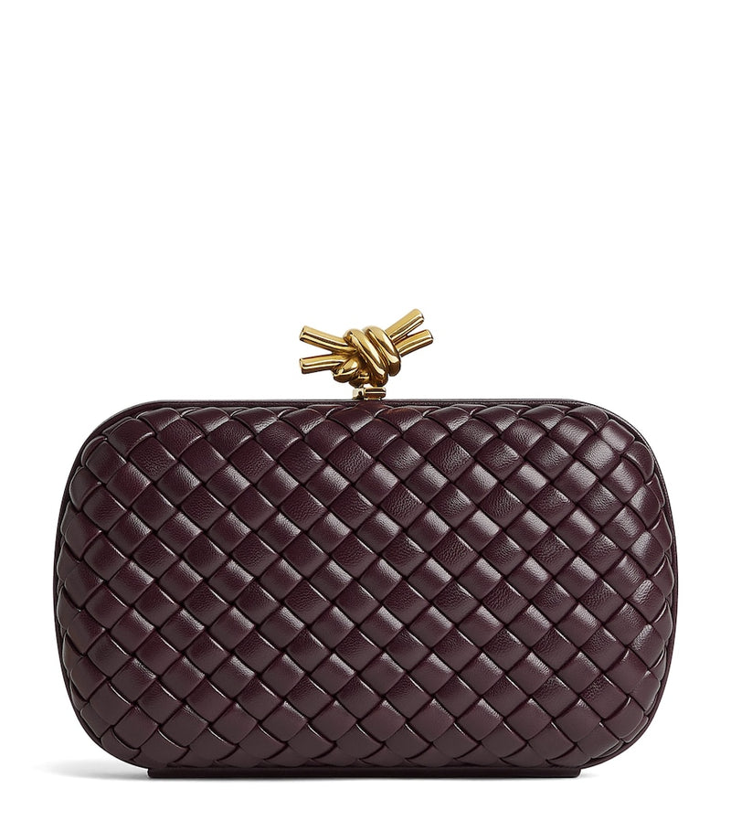 Bottega Veneta Knot Minaudiere leather clutch bag, imported from the UK