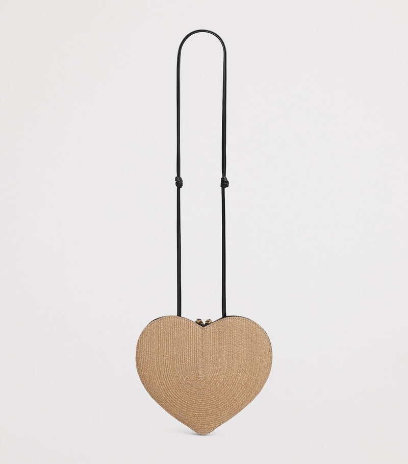 Alaïa heart-shaped straw shoulder bag (British brand)