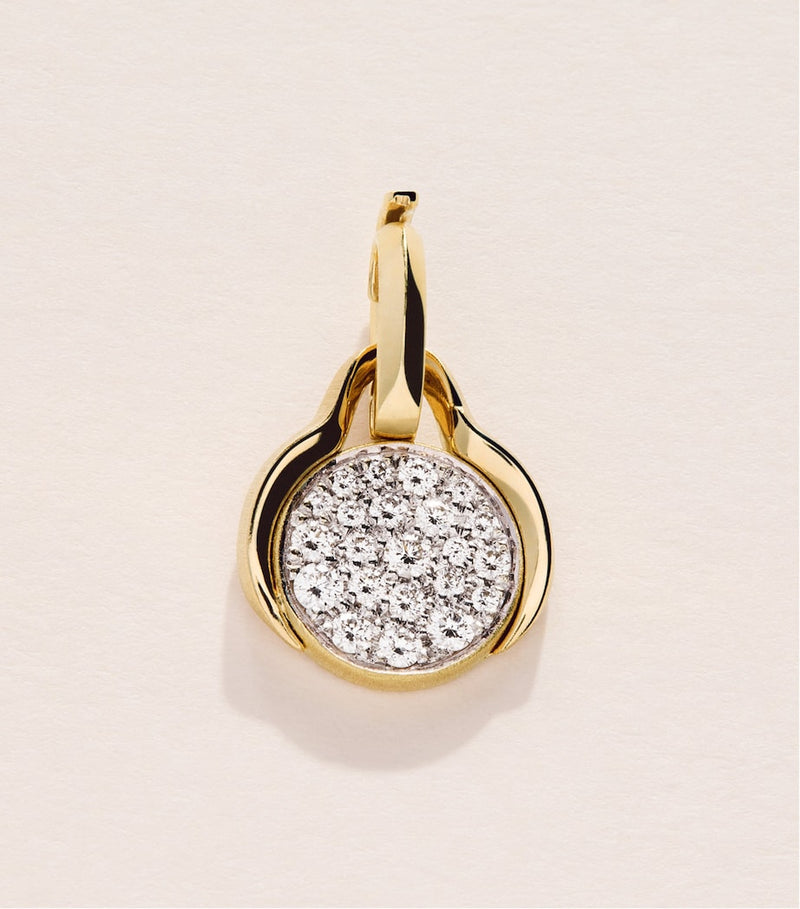 Jade Trau mini yellow gold diamond pavé charm - British product