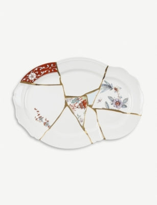 Seletti Kintsugi porcelain mug with gilded detail, UK version