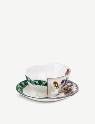 Seletti Isidora Hybrid porcelain teacup and saucer set (British brand)