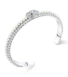 David Morris pearl diamond bangle 18kt white gold - British product