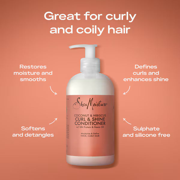 SheaMoisture Coconut Hibiscus Curl Shine Conditioner 384ml (British brand)