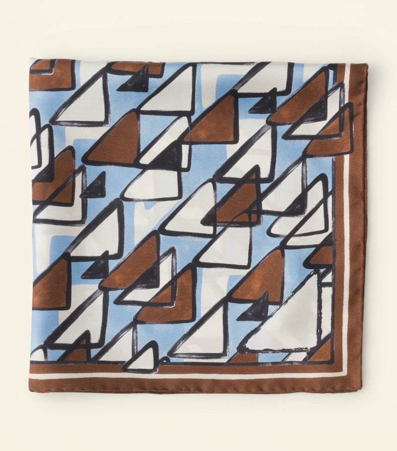 Prada silk triangle print scarf 55cm - British product