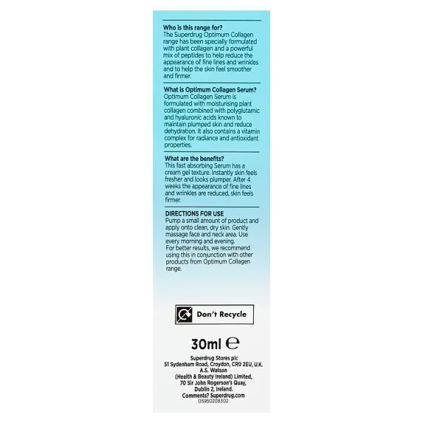 Collagen anti-ageing face serum 30ml (British brand)
