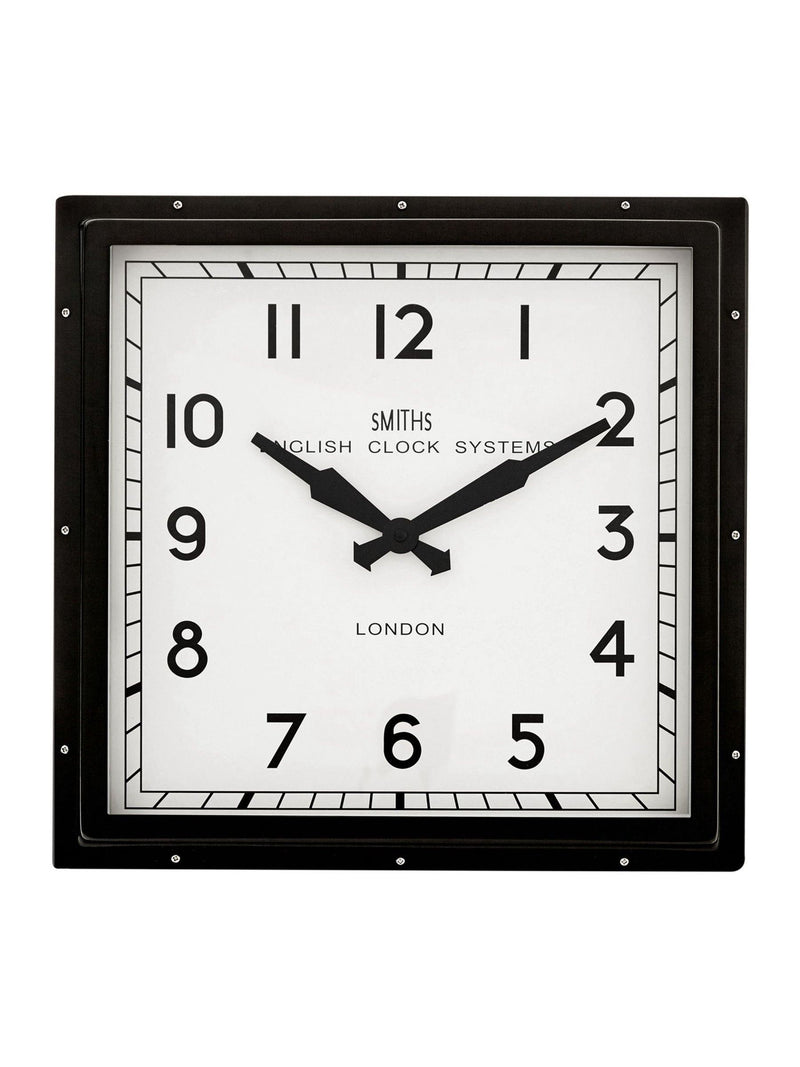 Brookpace Lascelles square clock with Arabic numbers 41cm - British product