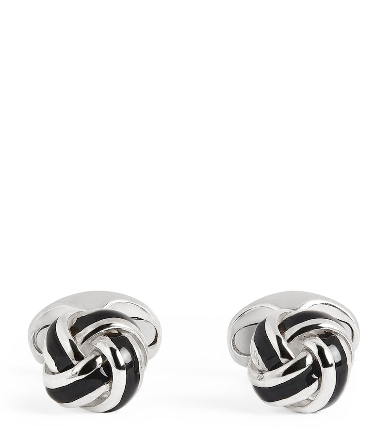 Deakin & Francis sterling silver and enamel knot cufflinks - British product
