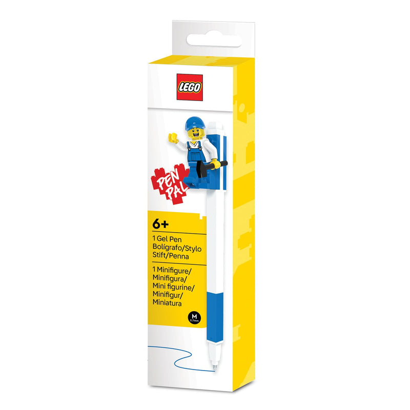 LEGO Pen Pal Gel Pen blue with construction minifigure (British brand)