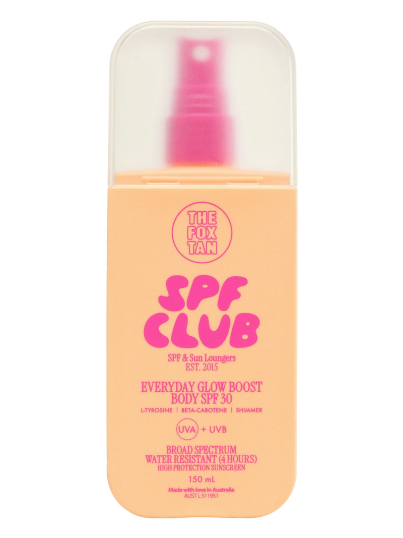 Fox Tan Everyday Glow Boost SPF30 body lotion, imported from the UK