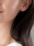 Sterling silver cubic zirconia moon and star stud earrings 7mm (British brand)